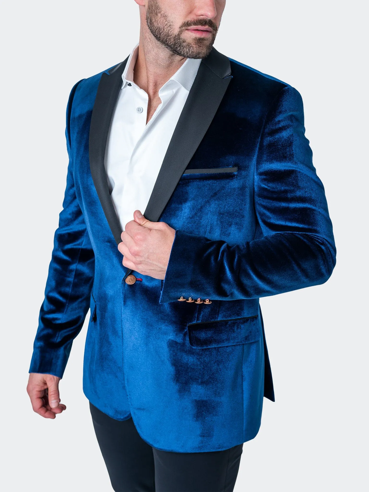 Blazer Tesla Velours Bleu