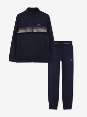 Survêtement BOSS Boys avec logo imprimé en marine