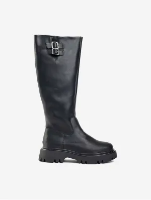Bottes hautes en similicuir vegan pour femmes Bram | Noir