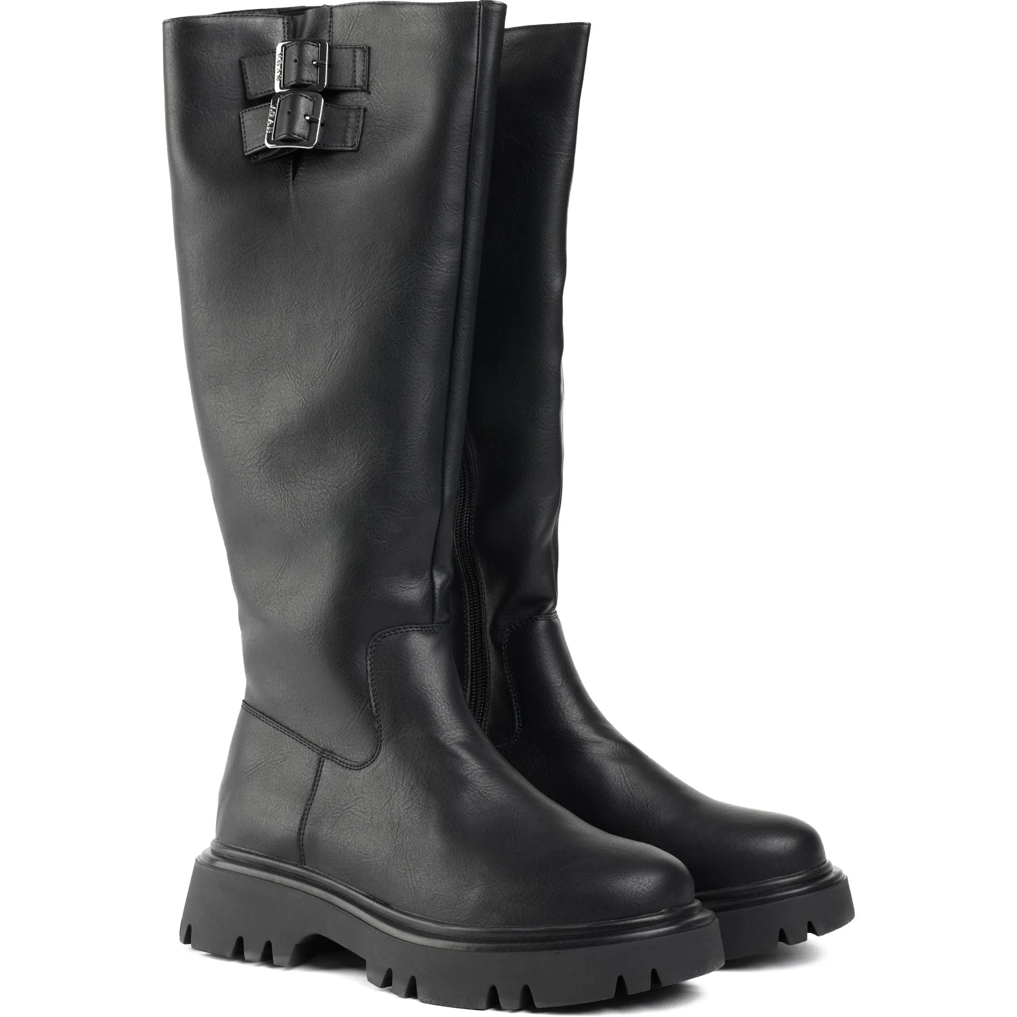 Bottes hautes en similicuir vegan pour femmes Bram | Noir