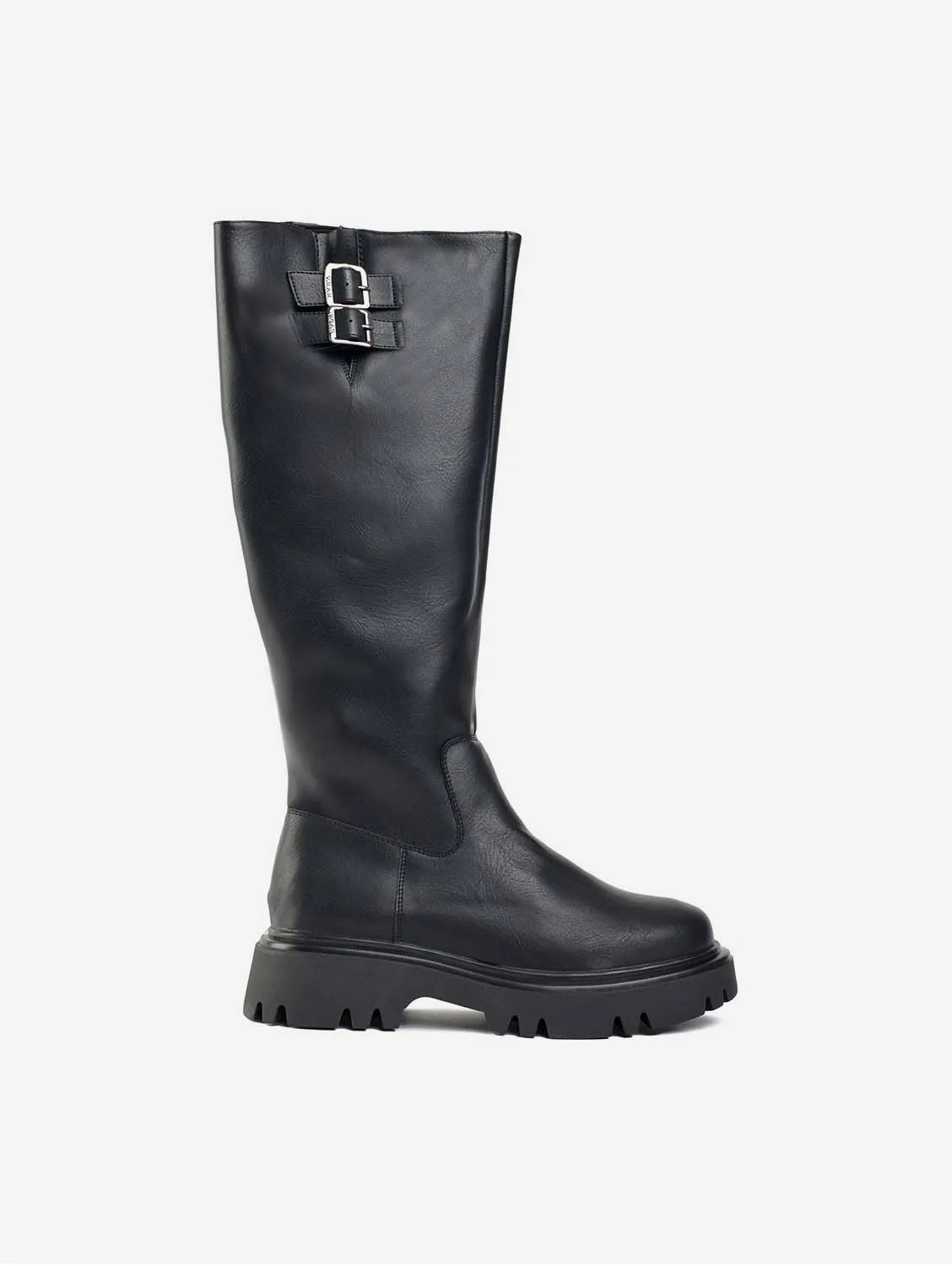 Bottes hautes en similicuir vegan pour femmes Bram | Noir
