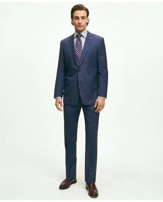 Brooks Brothers Costume Homme Taille Regent Laine Overcheck 1818 Bleu Brooks Brothers