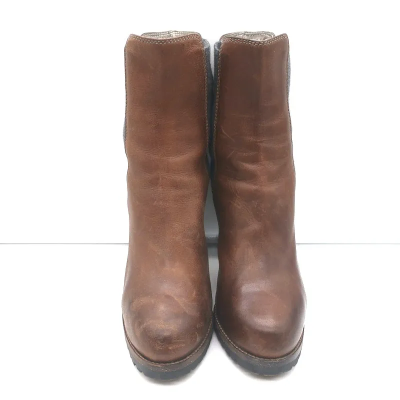 Bottes Chelsea Plateforme Brunello Cucinelli en Cuir Marron Taille 40