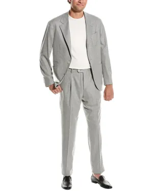 Costume Brunello Cucinelli en Laine et Mélange Cachemire avec Pantalon à Pli