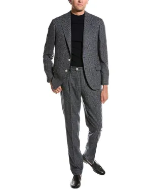 Costume Brunello Cucinelli en Laine, Soie et Mélange Cachemire avec Pantalon à Pli