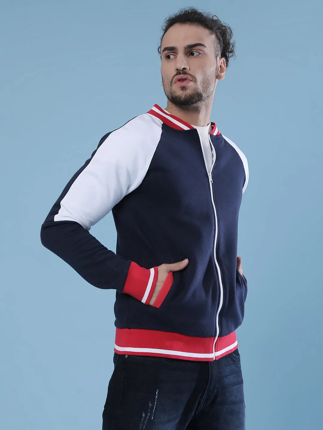 Veste de sport décontractée à manches longues style varsity pour hommes Campus Sutra