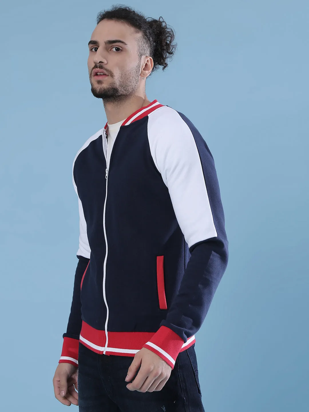 Veste de sport décontractée à manches longues style varsity pour hommes Campus Sutra