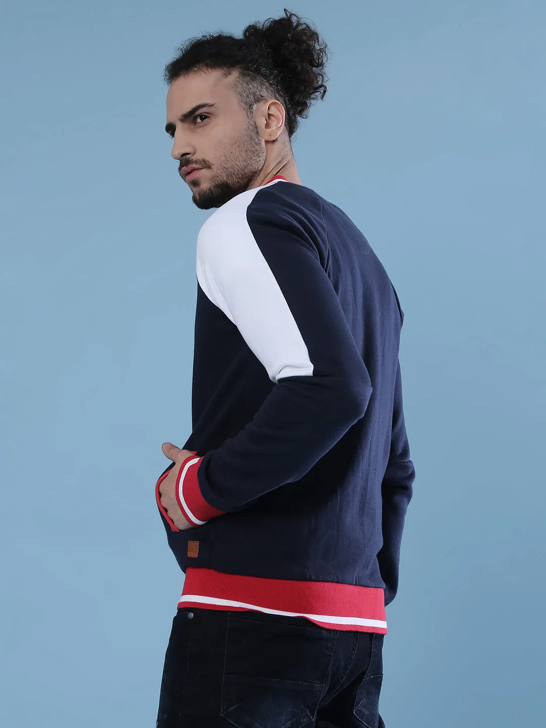 Veste de sport décontractée à manches longues style varsity pour hommes Campus Sutra