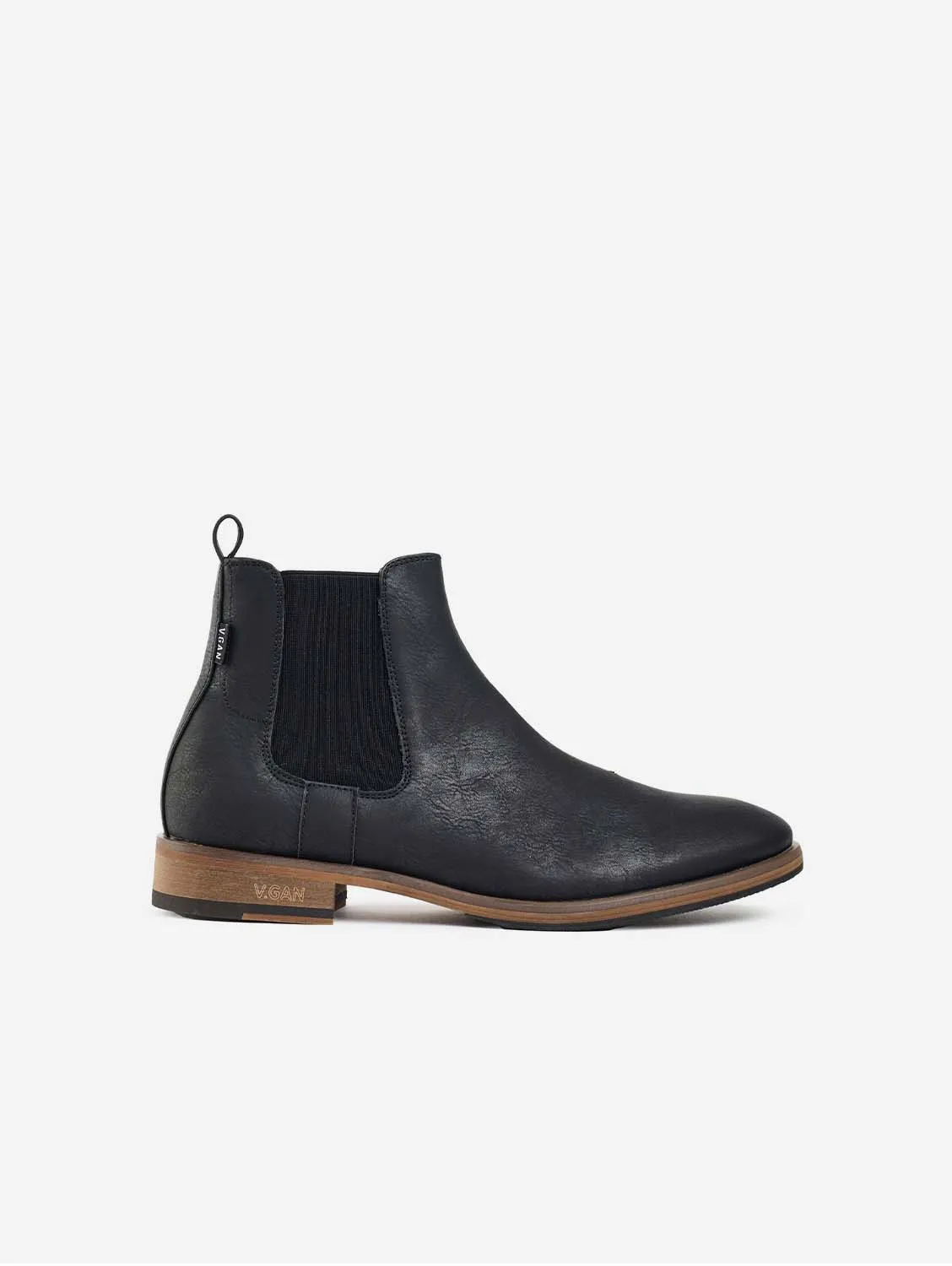 Bottes Chelsea en simili-cuir végane pour hommes Cardamom | Noir