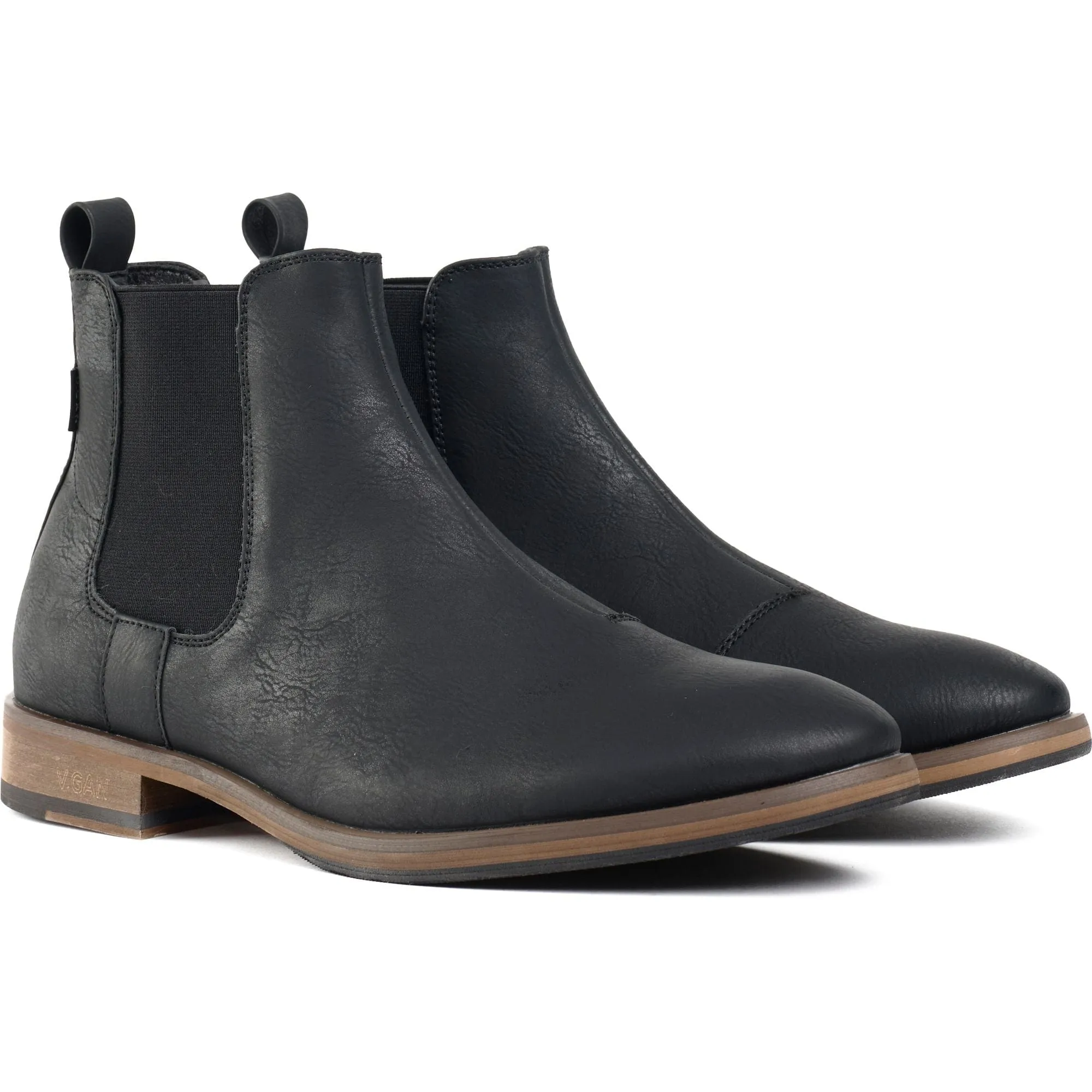 Bottes Chelsea en simili-cuir végane pour hommes Cardamom | Noir