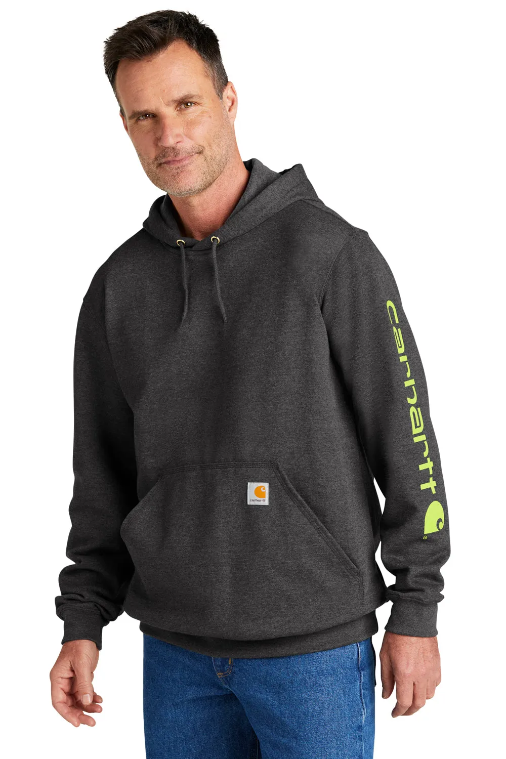 Pull à capuche Carhartt pour hommes avec poche kangourou - Gris anthracite chiné