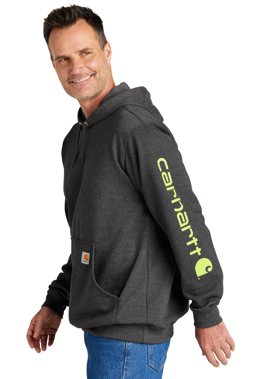 Pull à capuche Carhartt pour hommes avec poche kangourou - Gris anthracite chiné