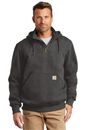 Carhartt Hommes Paxton Veste à capuche résistante à la pluie et à l'eau 1/4 zip avec poche kangourou - Gris anthracite chiné