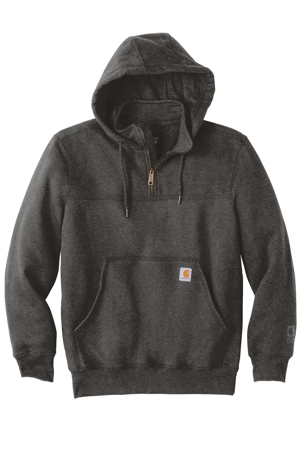 Carhartt Hommes Paxton Veste à capuche résistante à la pluie et à l'eau 1/4 zip avec poche kangourou - Gris anthracite chiné