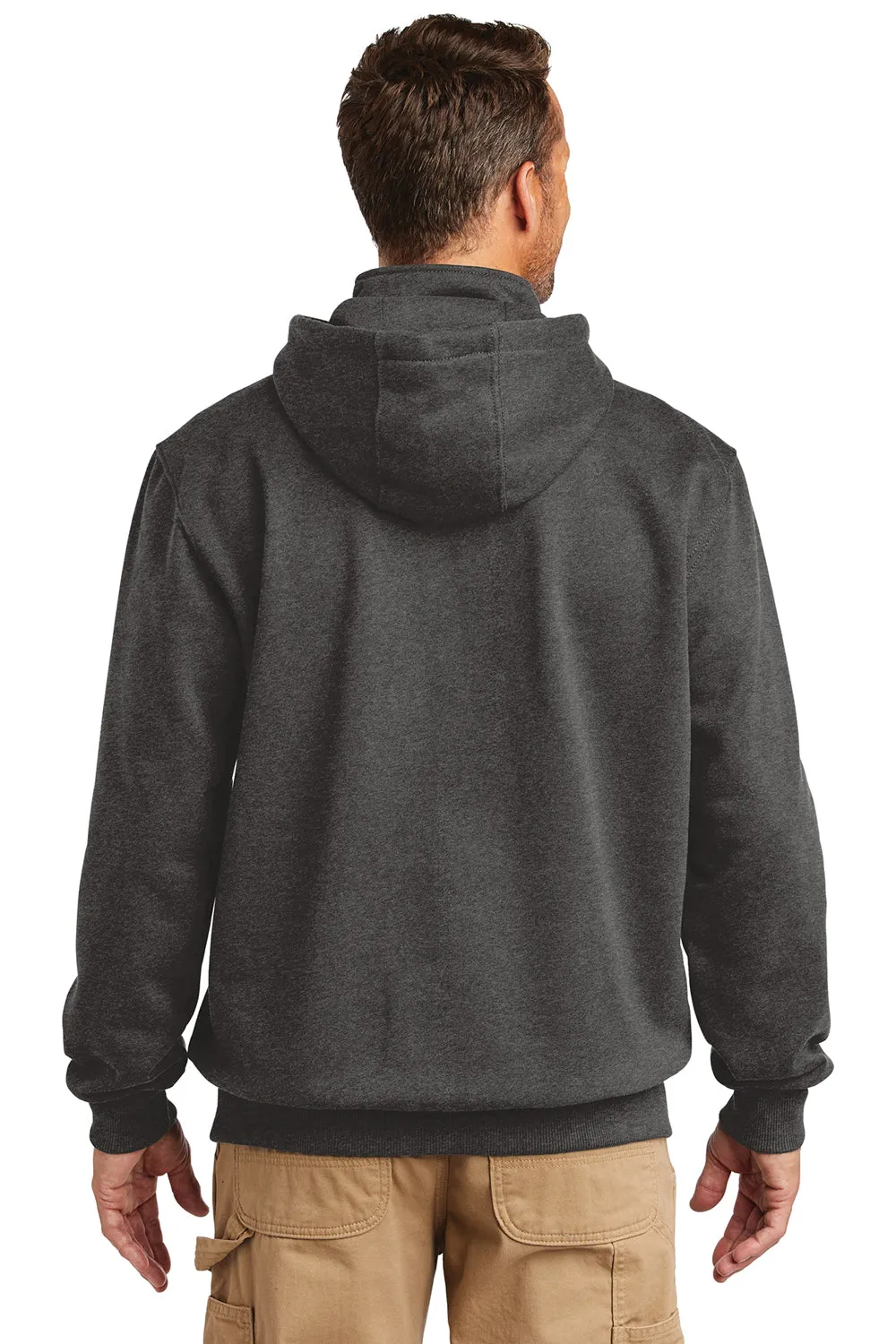 Carhartt Hommes Paxton Veste à capuche résistante à la pluie et à l'eau 1/4 zip avec poche kangourou - Gris anthracite chiné