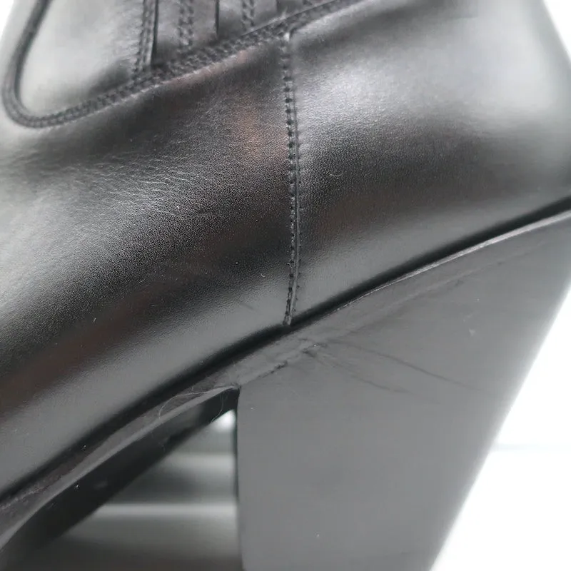Bottes cowboy Celine Berlin 80 en cuir noir pointure 38 à bout pointu et tige courte