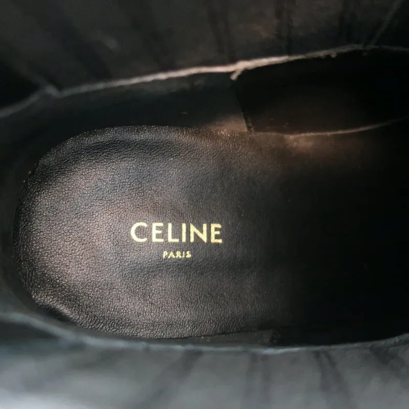 Bottes cowboy Celine Berlin 80 en cuir noir pointure 38 à bout pointu et tige courte