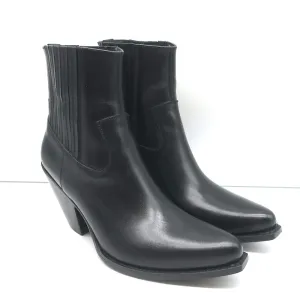 Bottes cowboy Celine Berlin 80 en cuir noir pointure 38 à bout pointu et tige courte