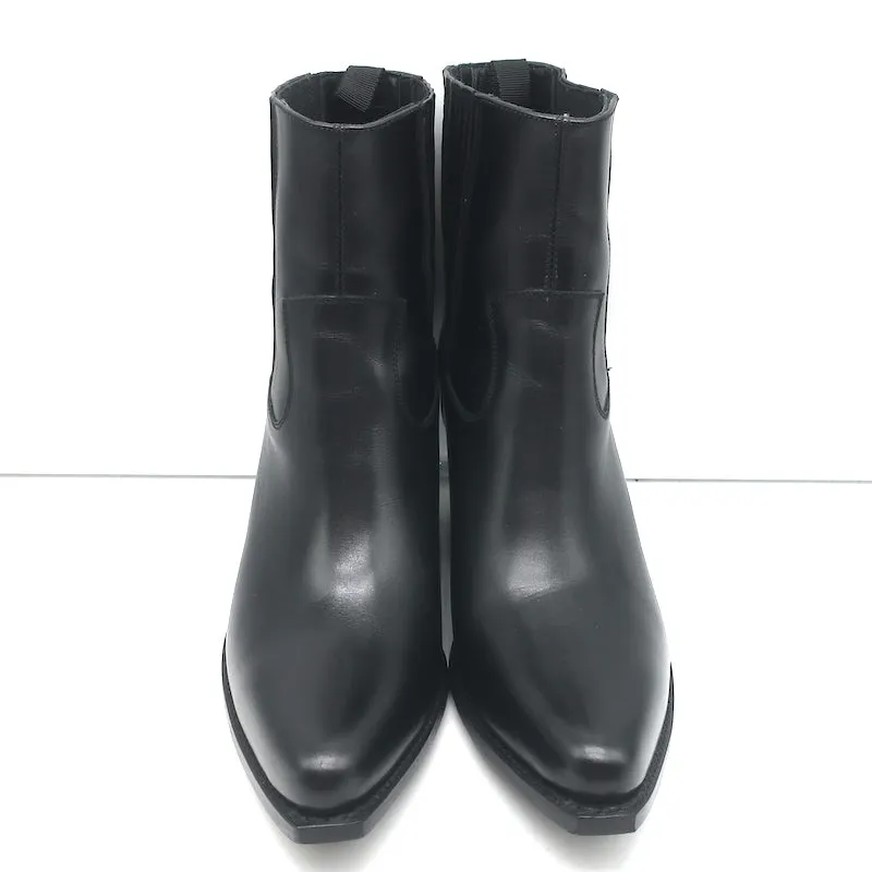 Bottes cowboy Celine Berlin 80 en cuir noir pointure 38 à bout pointu et tige courte
