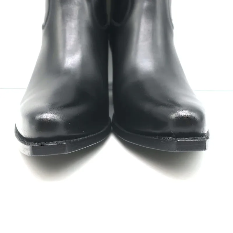 Bottes cowboy Celine Berlin 80 en cuir noir pointure 38 à bout pointu et tige courte