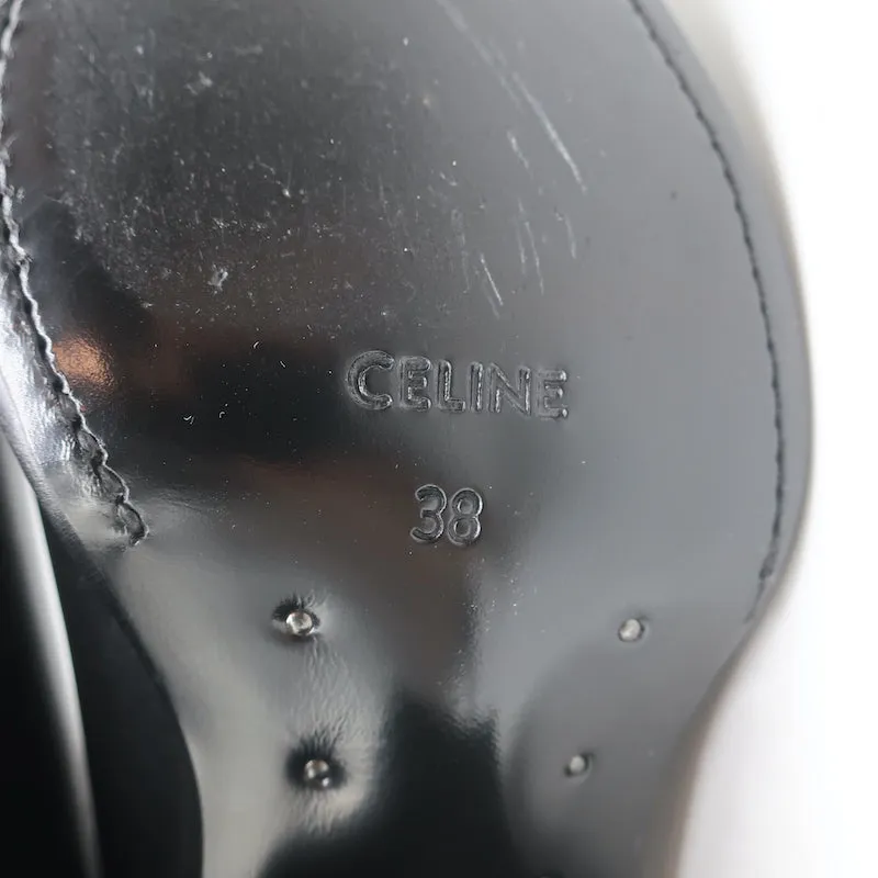 Bottes cowboy Celine Berlin 80 en cuir noir pointure 38 à bout pointu et tige courte