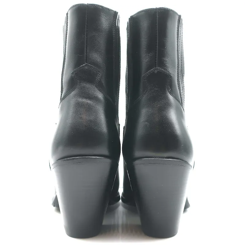 Bottes cowboy Celine Berlin 80 en cuir noir pointure 38 à bout pointu et tige courte