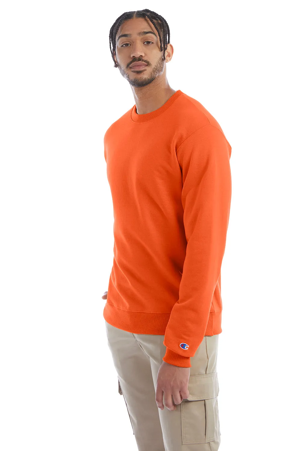 Champion Sweat-shirt à col rond en polaire anti-humidité éco Double Dry pour homme - Orange