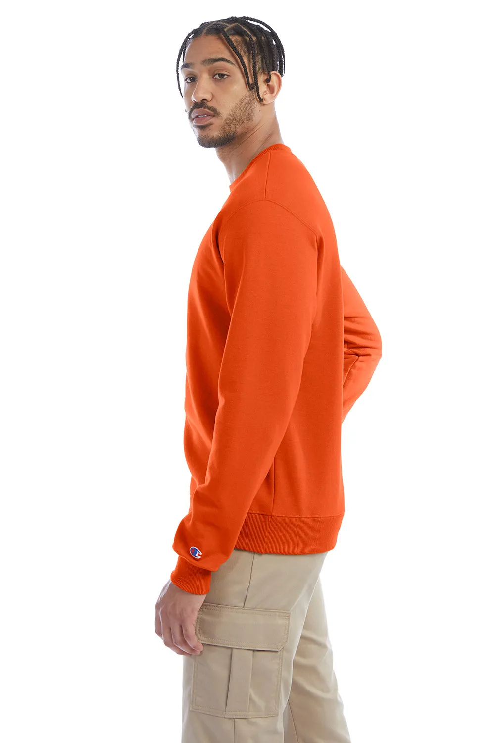 Champion Sweat-shirt à col rond en polaire anti-humidité éco Double Dry pour homme - Orange
