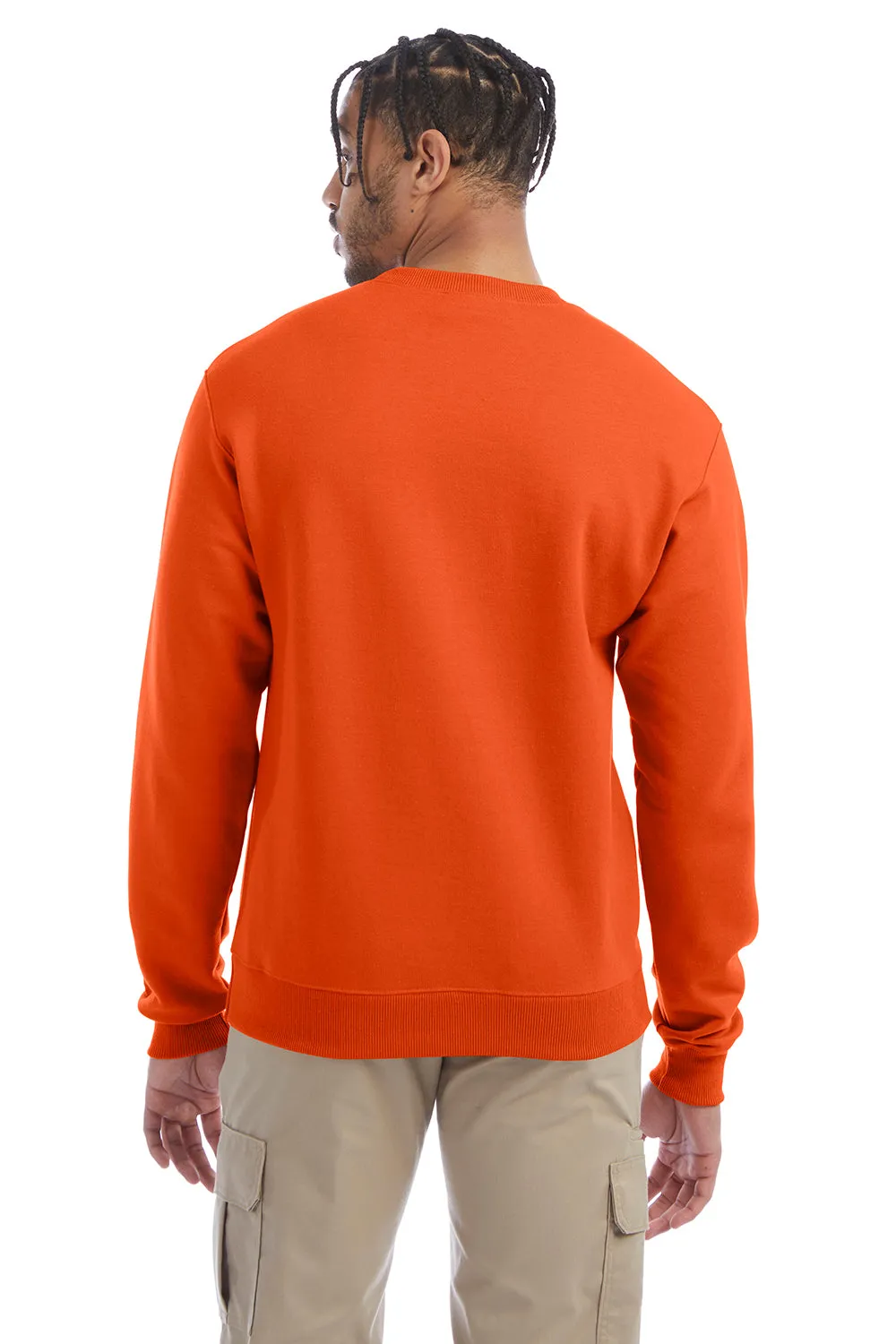 Champion Sweat-shirt à col rond en polaire anti-humidité éco Double Dry pour homme - Orange