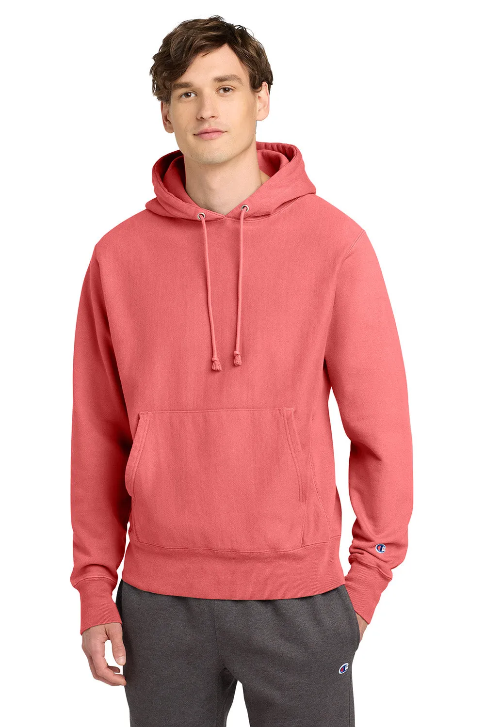 Champion Sweat à capuche homme teint en fil inversé avec poche kangourou - Corail envoûtant
