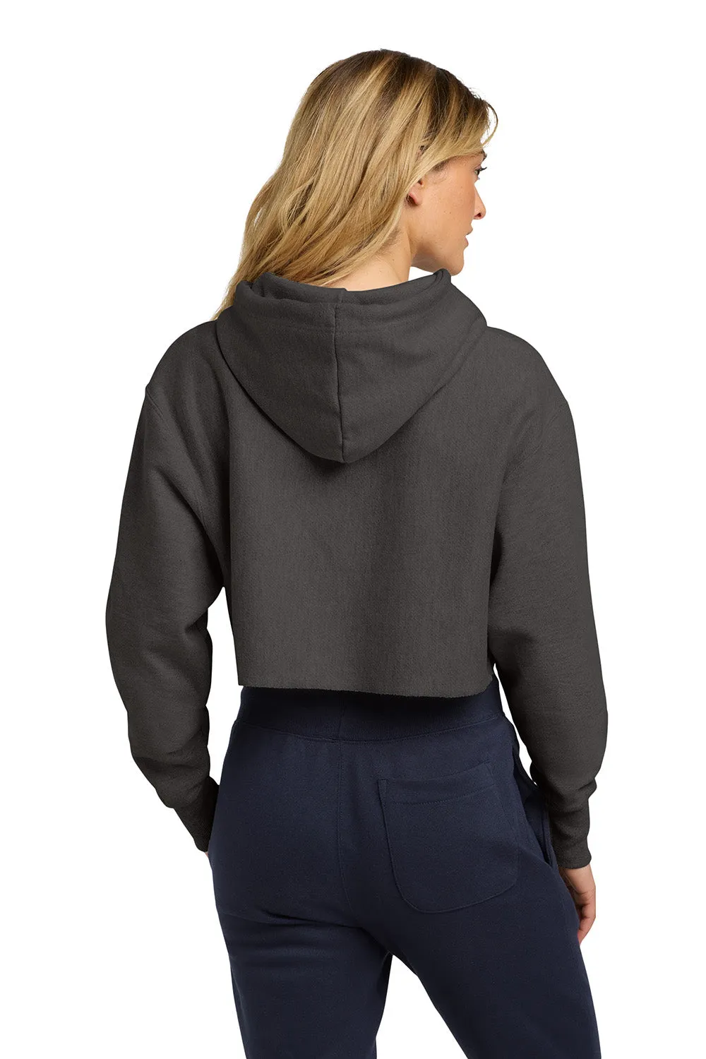 Champion Sweat à capuche femme coupe crop inversée - Gris charbon chiné