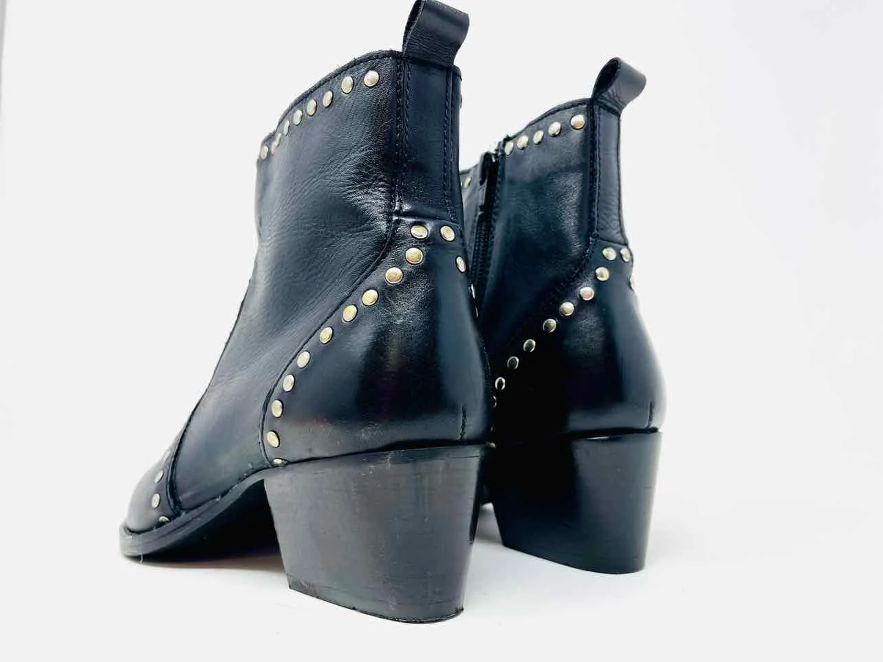 Bottes Chelsea en cuir clouté noir/argent Charles David taille 5