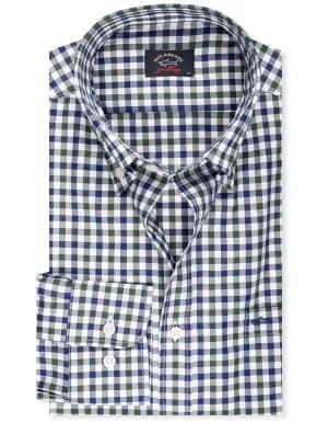 Chemise à carreaux verte