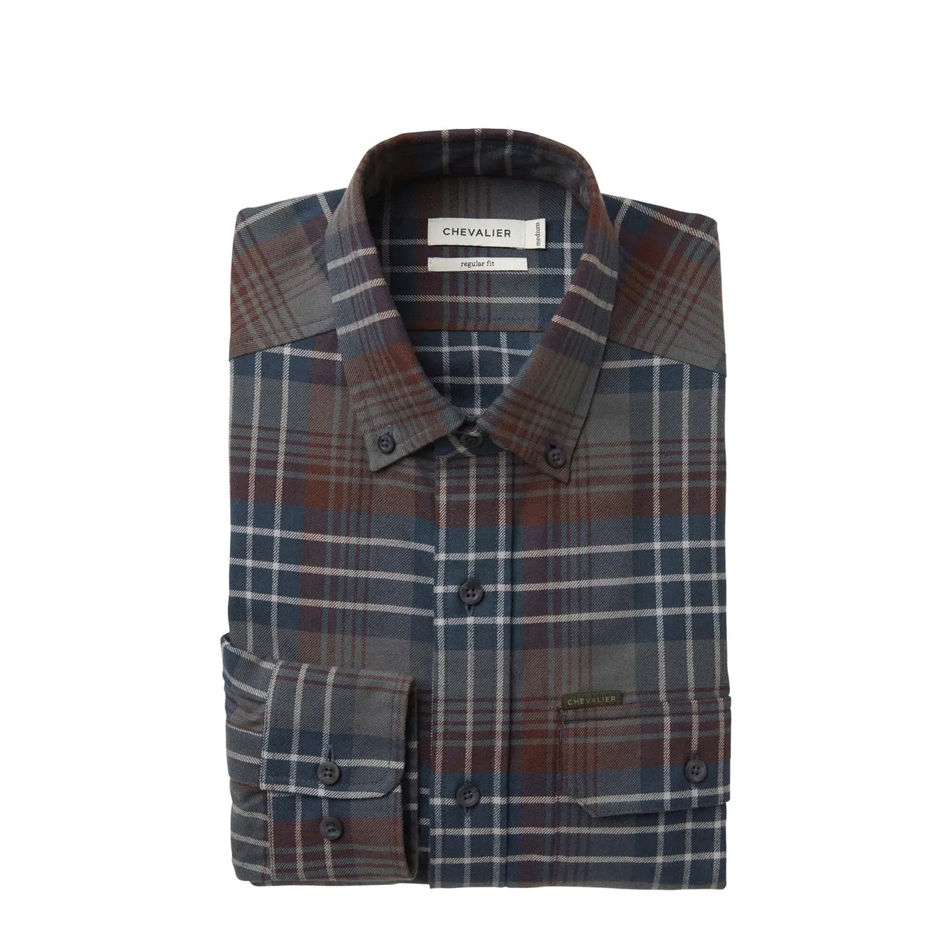 Chemise en flanelle Chevalier Falcon à carreaux rouille