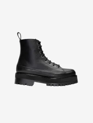 Bottes véganes unisexes à lacets épaisses | Noir