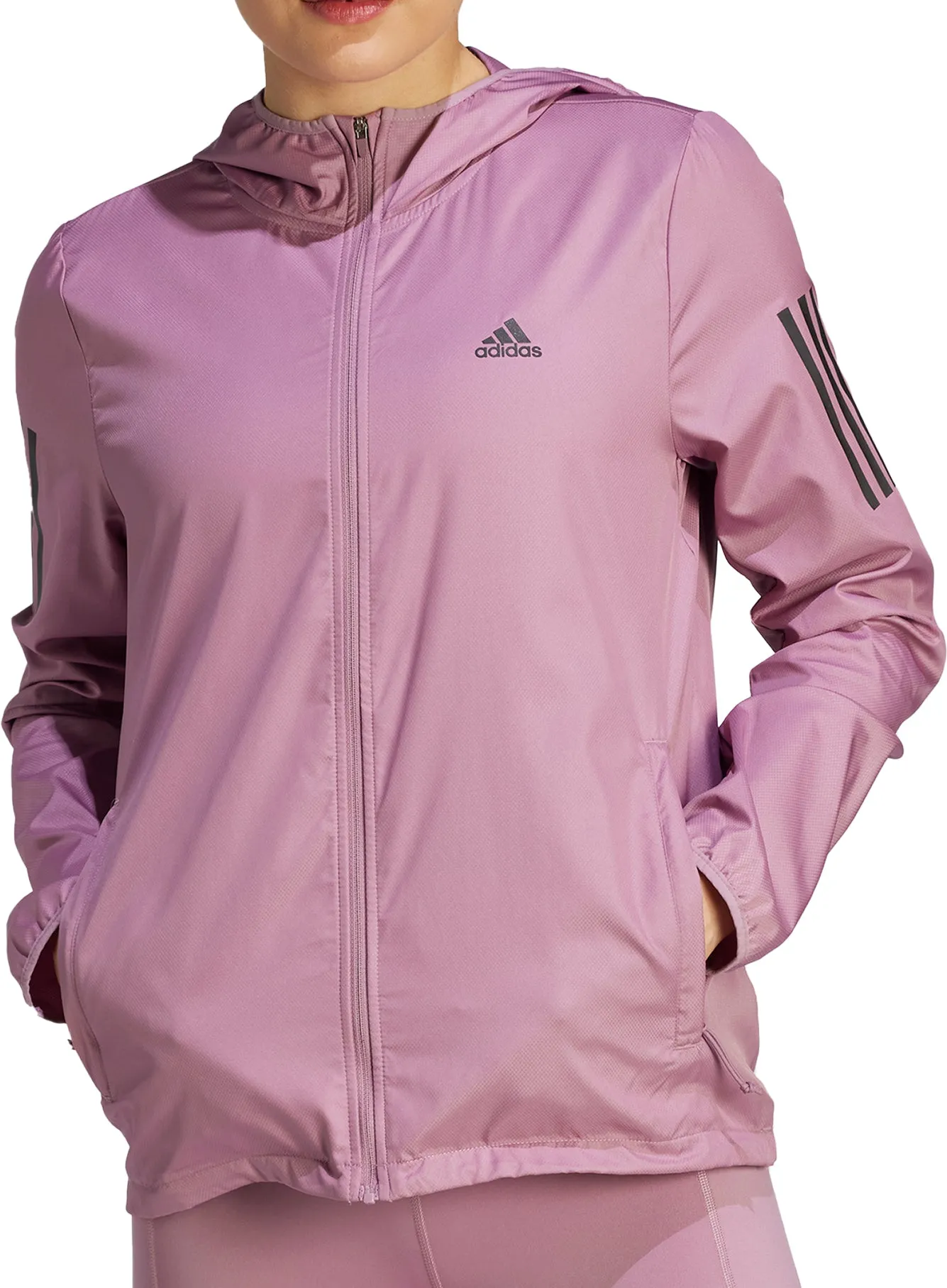 Vêtements Adidas Femme adidas Own The Run Veste coupe-vent à capuche pour femme - Rose