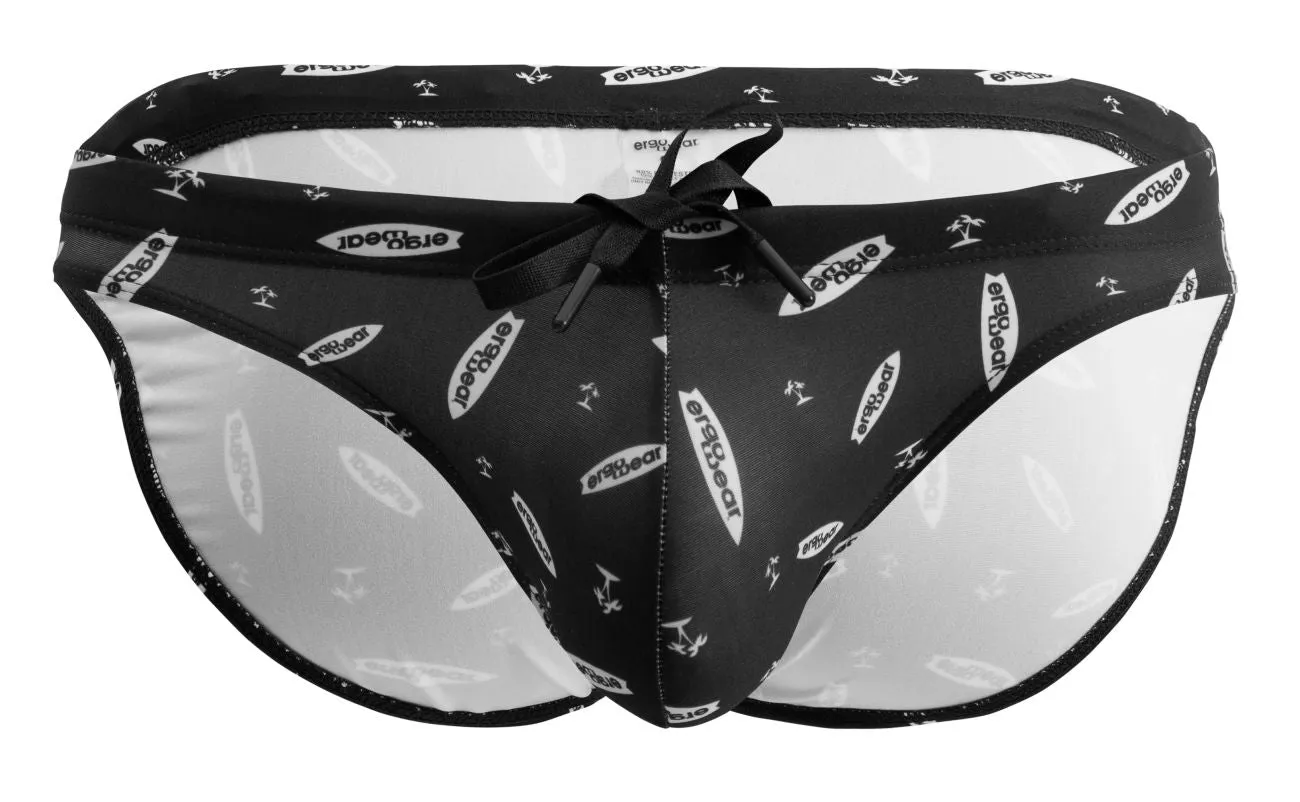 Vêtements_Ergowear_Sous-vêtements Homme ErgoWear EW1766 X4D SW Maillot de Bain Couleur Noir-Blanc