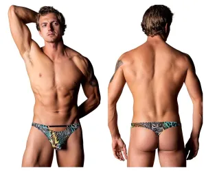 Vêtements_Homme Power_Sous-vêtements Homme Power 439-295 String Sauvage avec 2 Anneaux Couleur Multi Animal