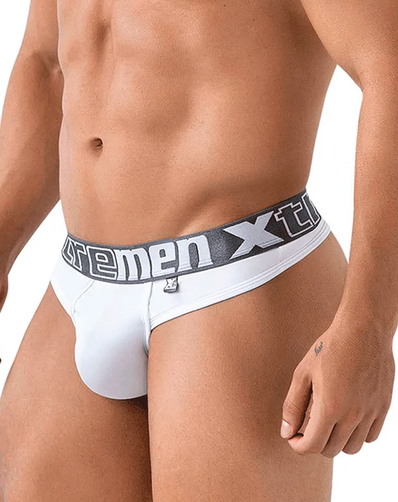 Sous-vêtements Xtremen Xtremen 91208b Microfibre Strings Blanc