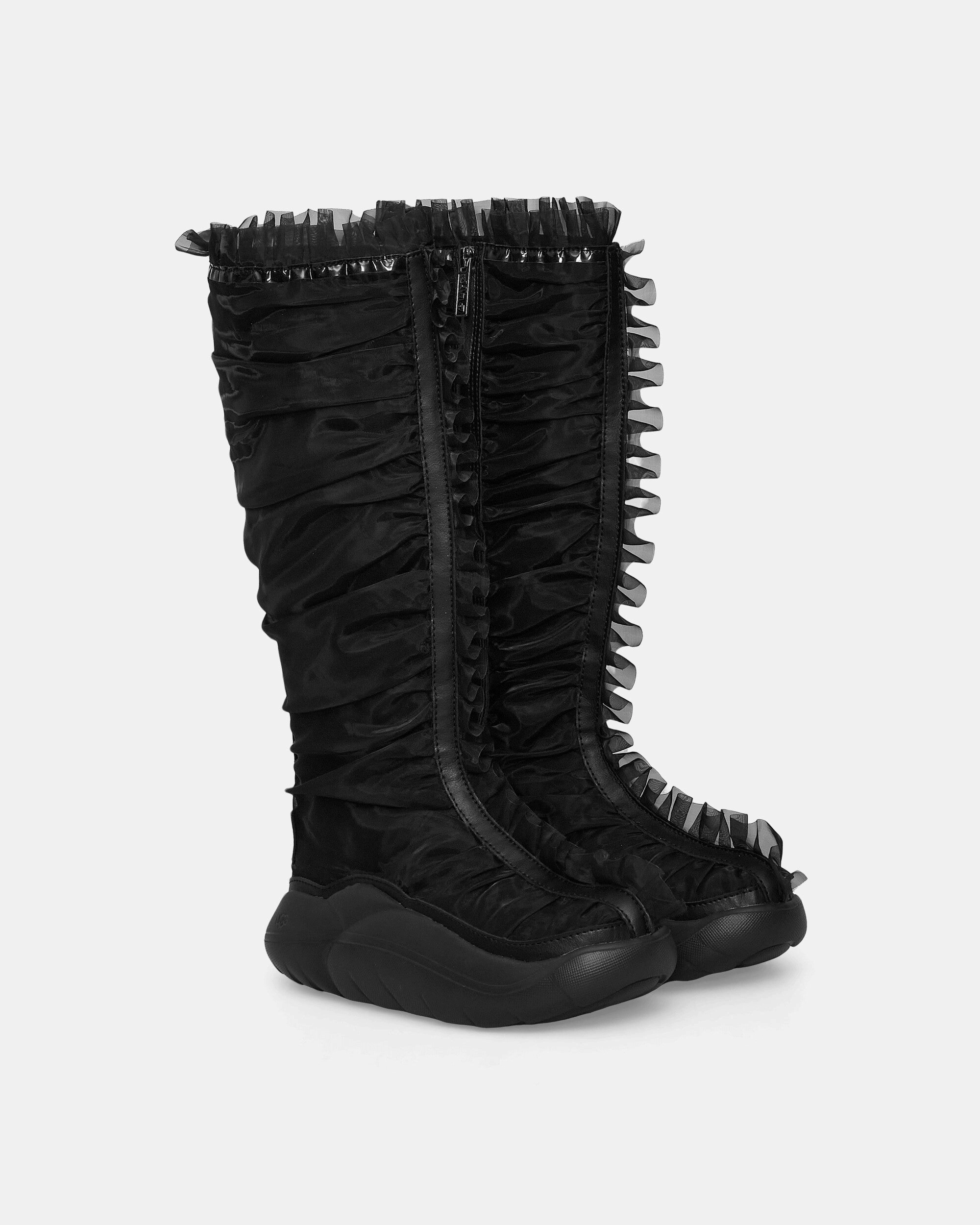 Bottes hautes à volants Collina Strada Noir