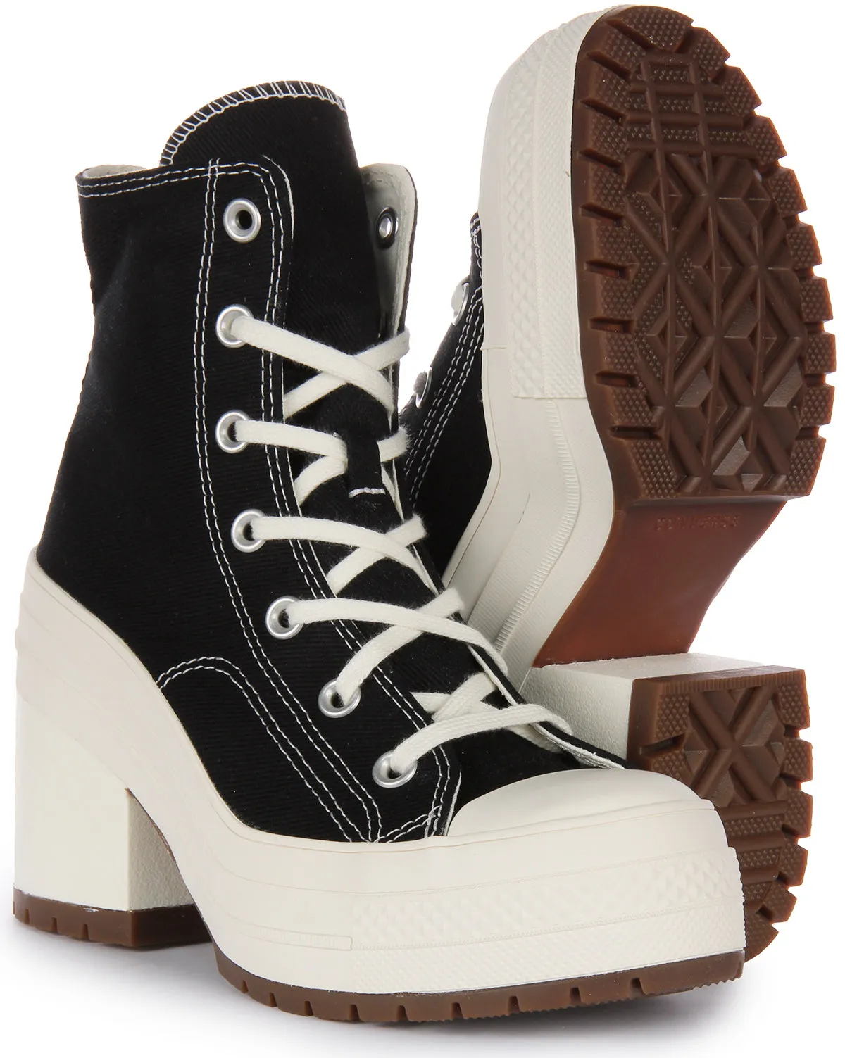 Converse A05347C Chaussures à Lacets Chuck 70 Talon pour Femmes en Noir et Blanc Converse