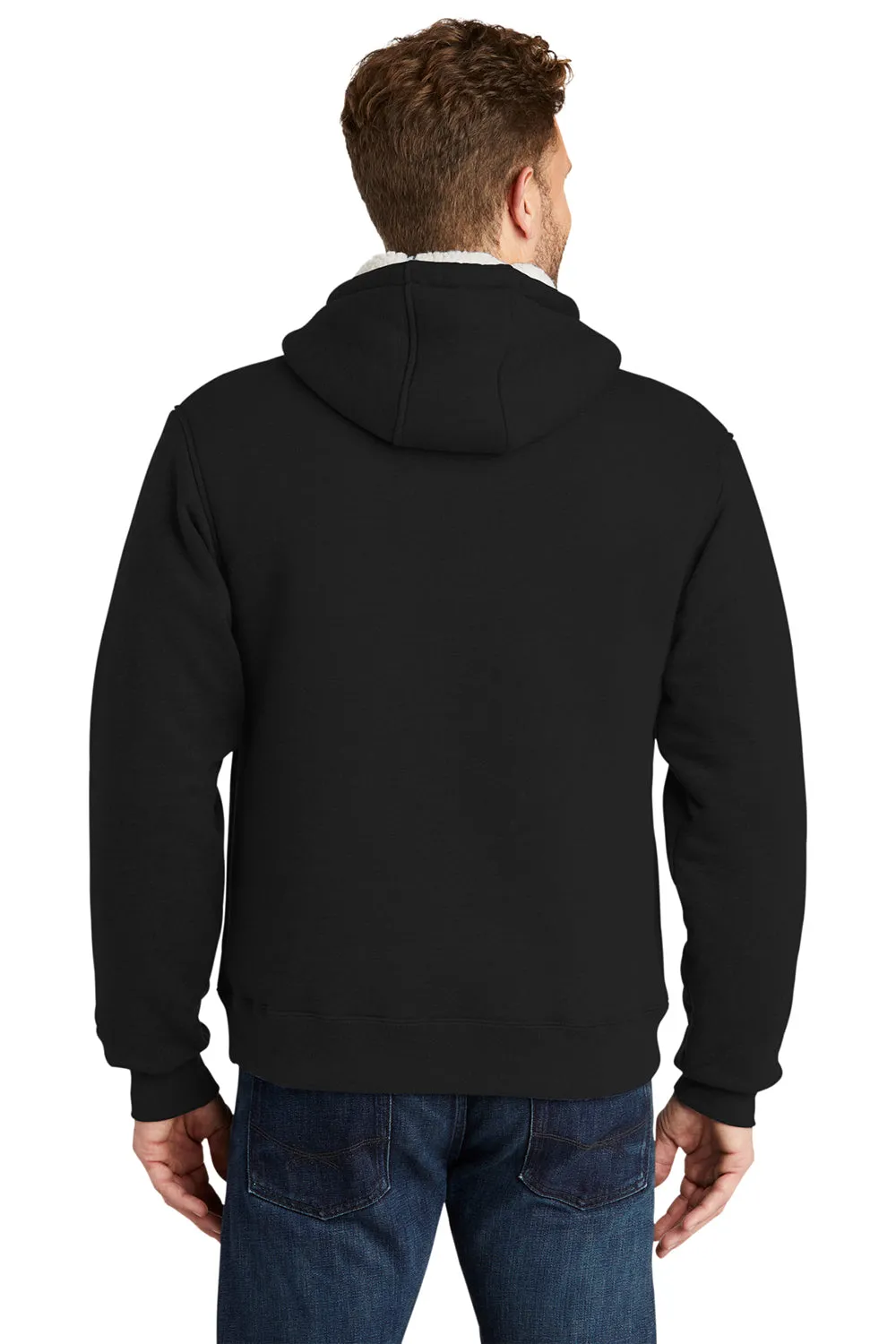CornerStone Sweat à capuche pour hommes résistant à l'eau avec fermeture éclair complète et poches - Noir