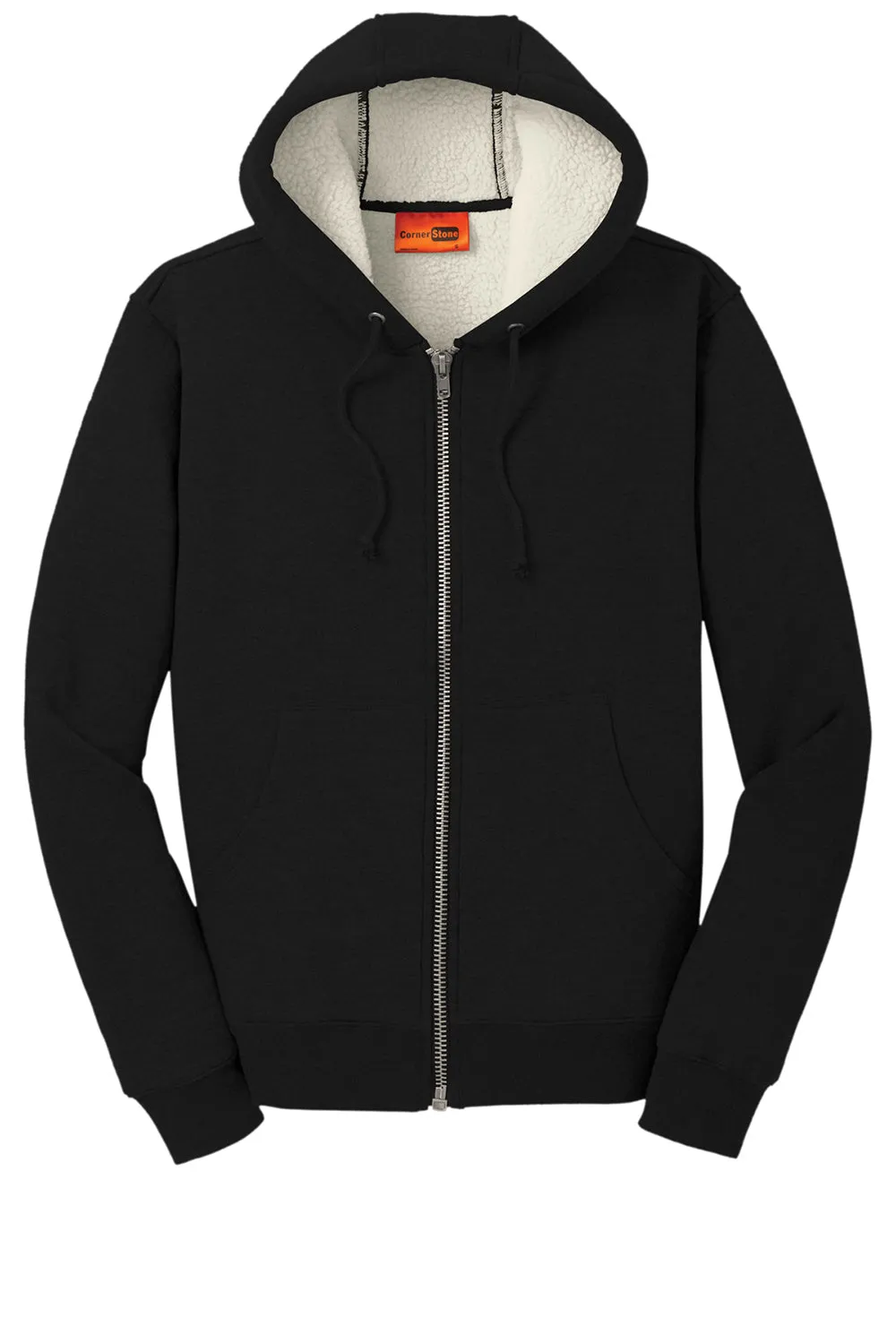 CornerStone Sweat à capuche pour hommes résistant à l'eau avec fermeture éclair complète et poches - Noir