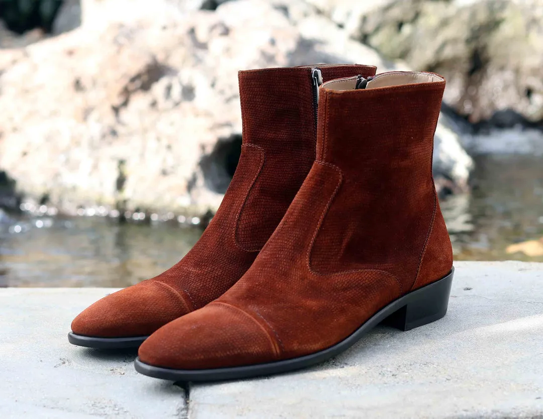 Corrente 1547 Bottines Suédées à Enfiler - Tabac