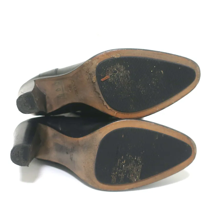 Bottes hautes à revers Costume National en cuir noir taille 39