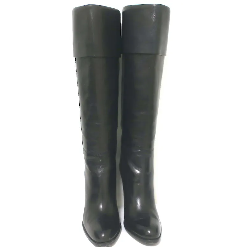 Bottes hautes à revers Costume National en cuir noir taille 39