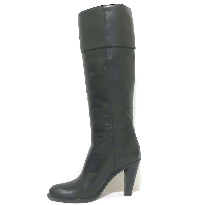 Bottes hautes à revers Costume National en cuir noir taille 39