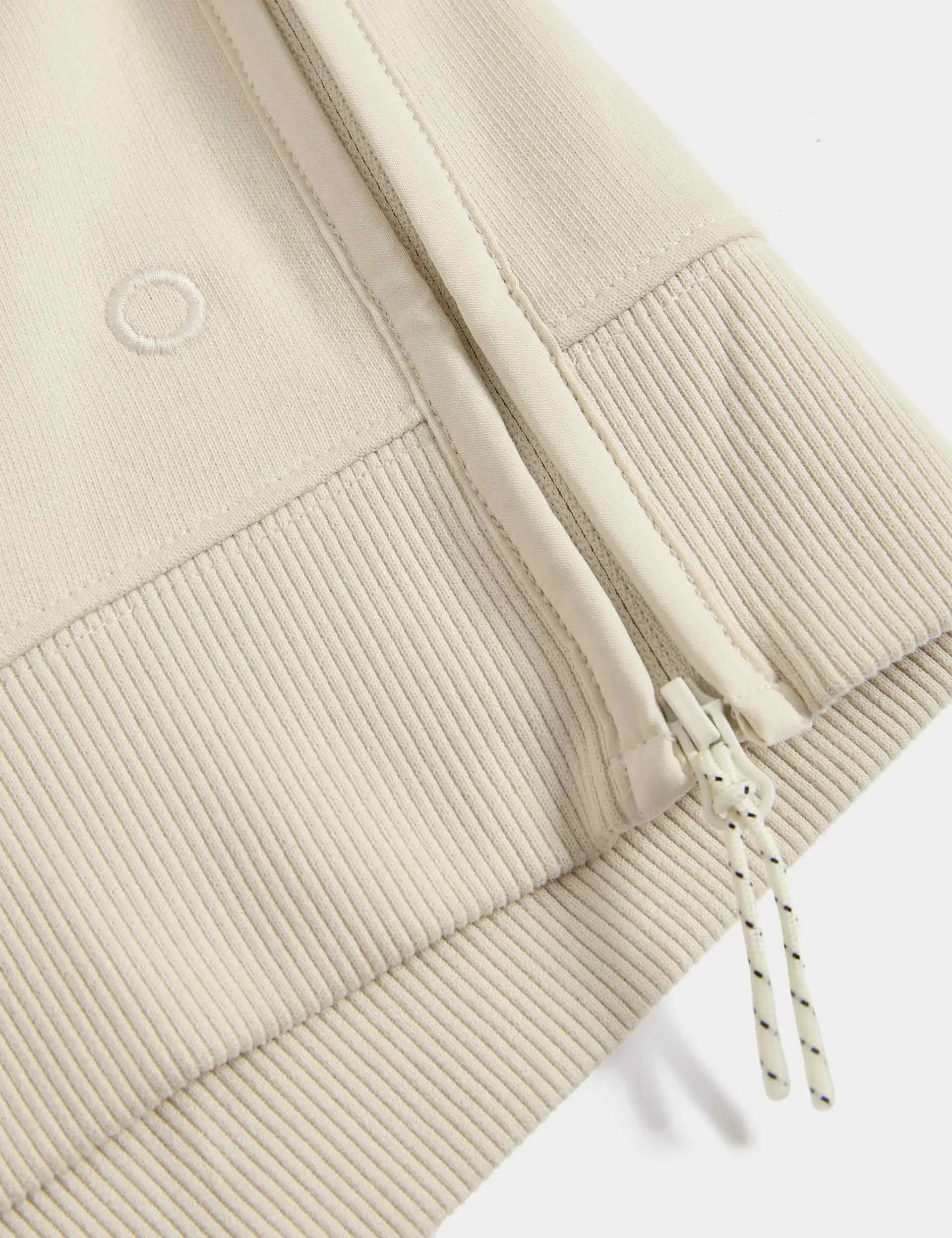 Pull à capuche décontracté en maille riche en coton - Ivoire