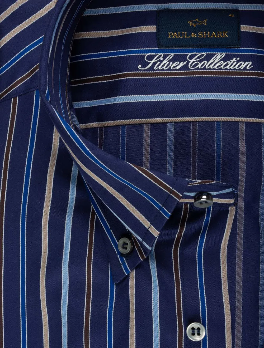 Chemise en Satin de Coton Bleue