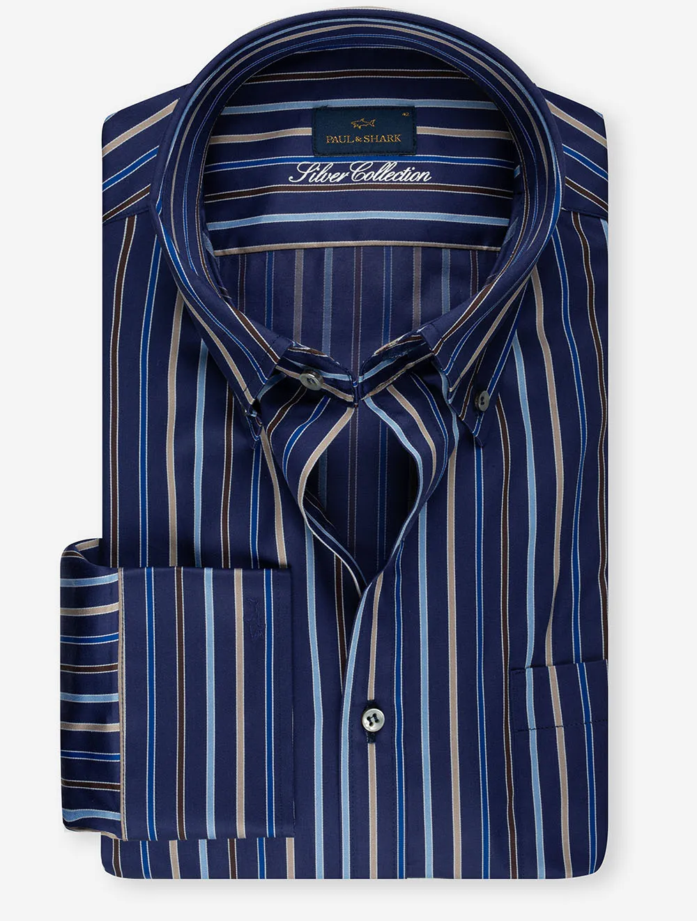 Chemise en Satin de Coton Bleue